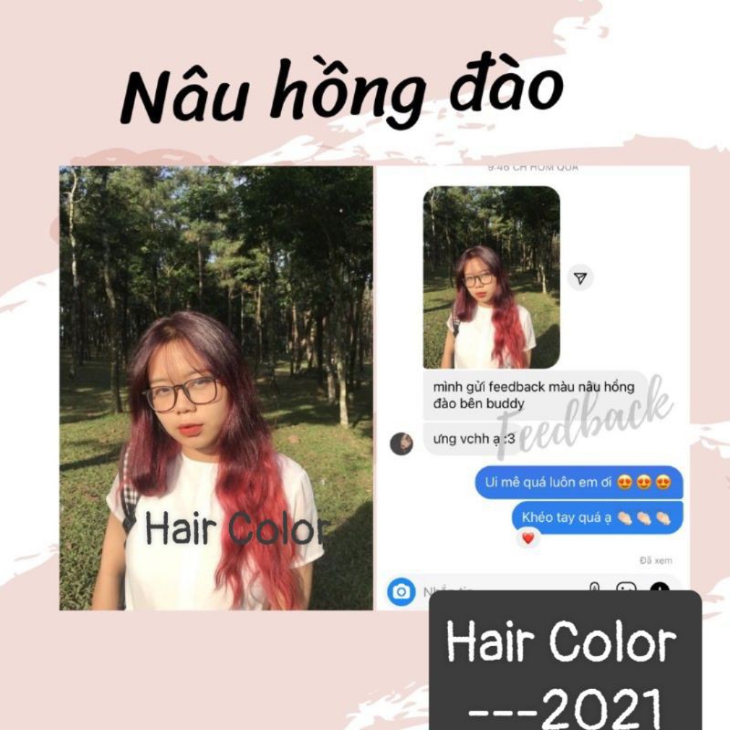 Màu Nhuộm NÂU HỒNG ĐÀO Hair Color