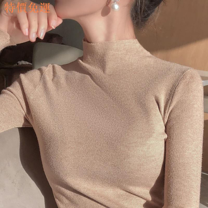 Áo Sweater Tay Dài Cổ Cao Màu Đen Dáng Ôm Trẻ Trung Năng Động