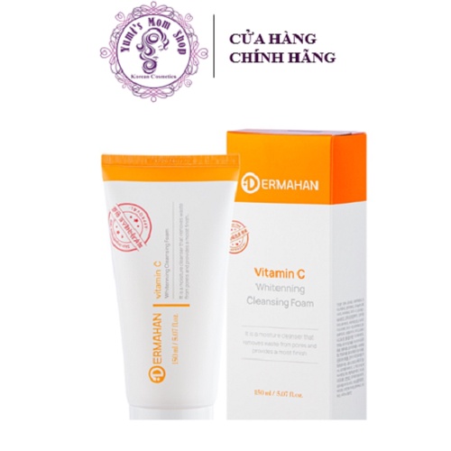Sữa rửa mặt Dermahan Vitamin C Whitening Cleansing Foam 150ml