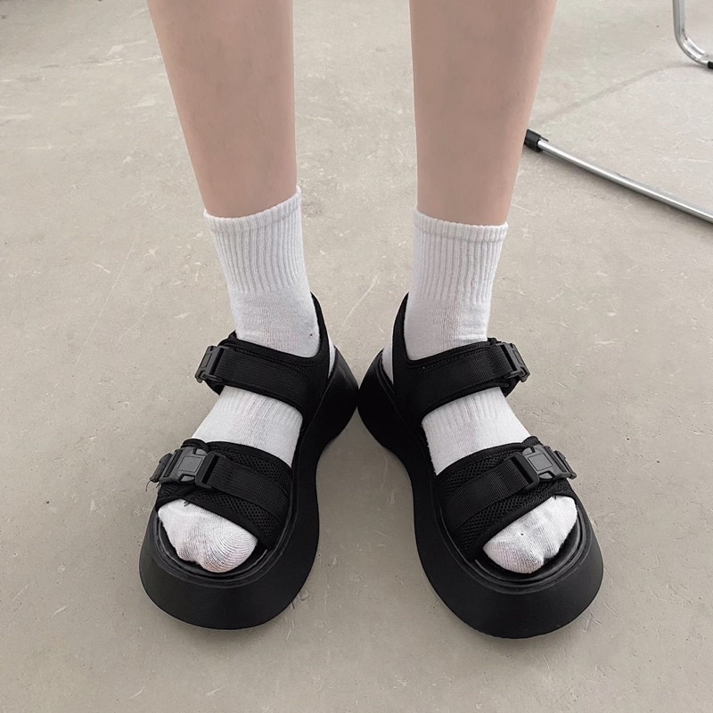 Giày Sandal Nữ Ulzzang bản cao cấp - Giày Ulzzang mẫu mới chuẩn hàng quảng châu quai ngang gài khuy