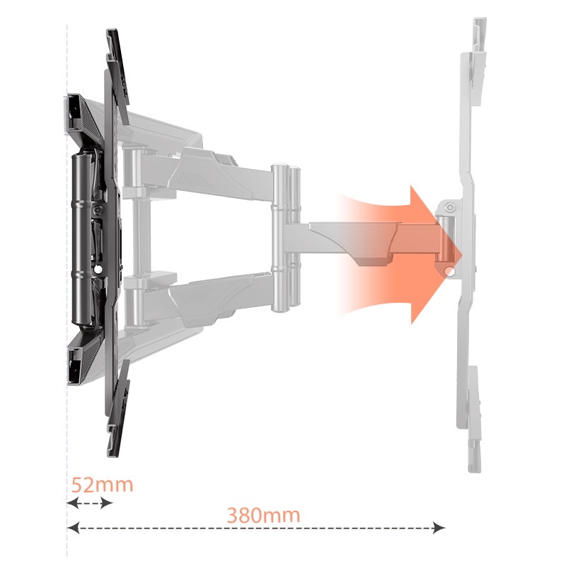 Giá treo đa năng 40 - 75 inch NB P6 tải trọng 46kg, xoay và nghiêng màn hình đều được