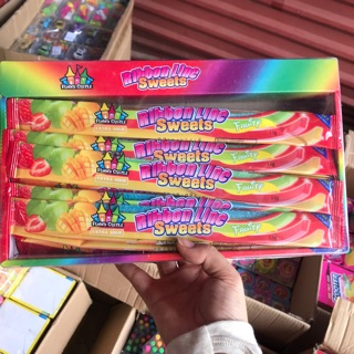 Kẹo dẻo chua cầu vòng loại dài( hộp 30c)