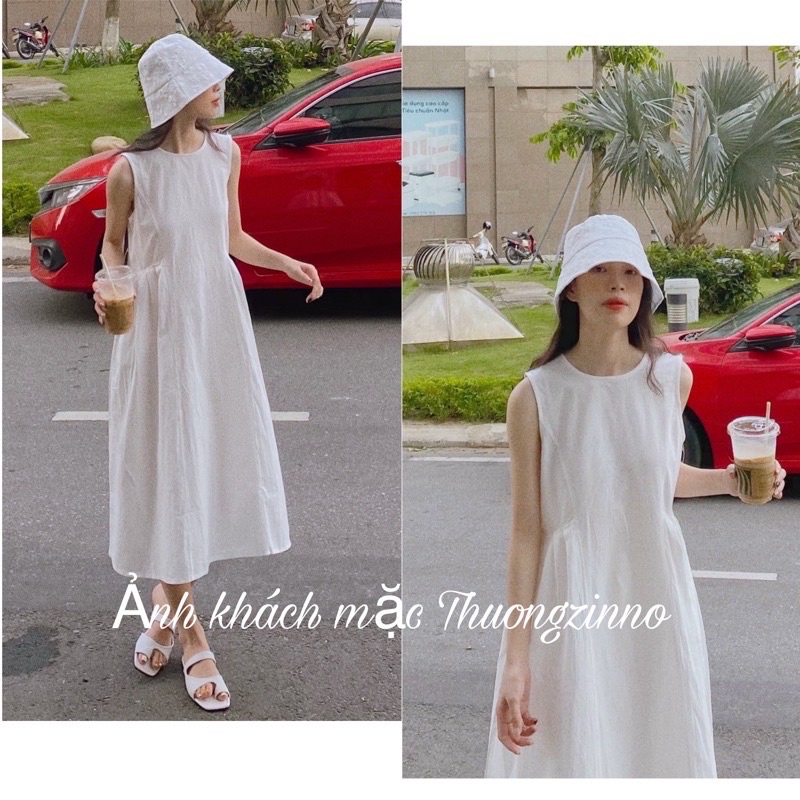 [Ảnh thật/Video]Váy babydoll ba lỗ Lavender dáng dài Hàn Quốc