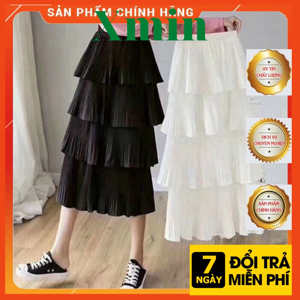 chân váy tầng thời trang nữ 4 tầng nhún cao cấp freeship 50k aosomiredep