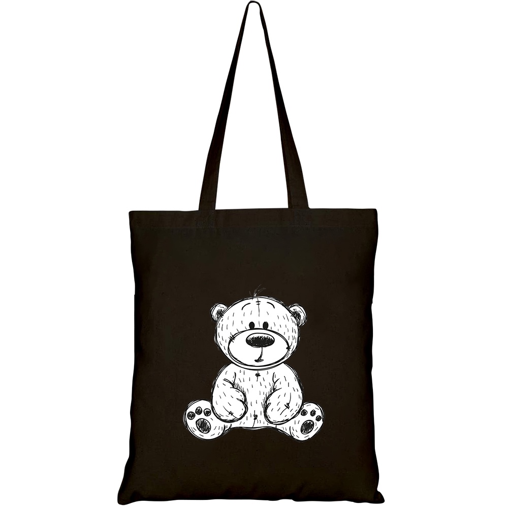 Túi vải tote canvas HTFashion in hình drawing teddy bear isolated on HT439