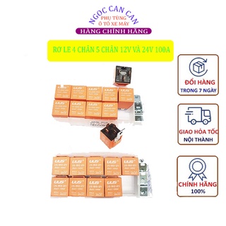 Hộp 10 Rơ Le 4 Chân 12V 100A hoặc 24V 100A Màu Cam