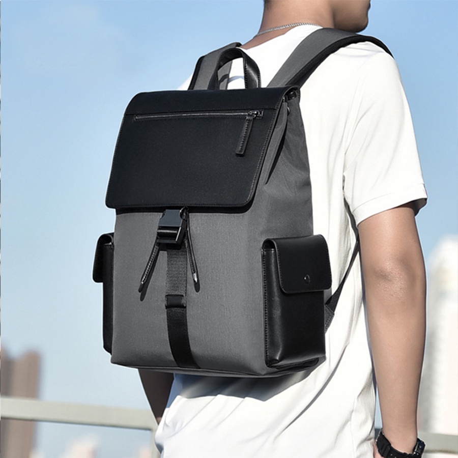 Balo thời trang unisex, balo da nam siêu bền, cặp sách đi học Kanibu nhiều ngăn đựng