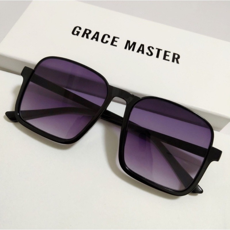 Kính mát gọng vuông kim loại phong cách Hàn Quốc phong cách cổ điển cho nữ