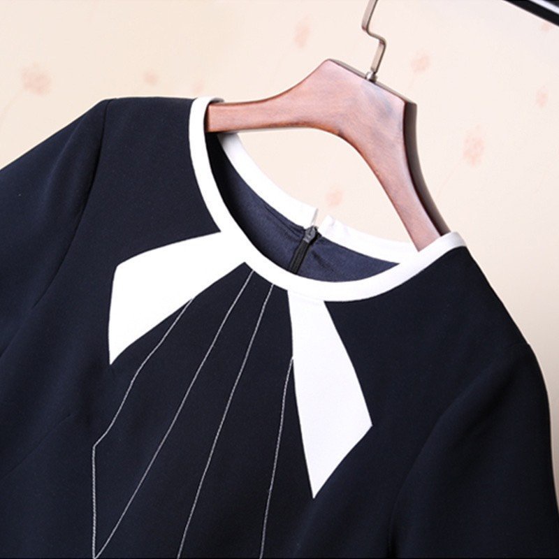 VÁY ĐẦM CÔNG SỞ VÁY SUÔNG ĐEN TAY NGẮN V156