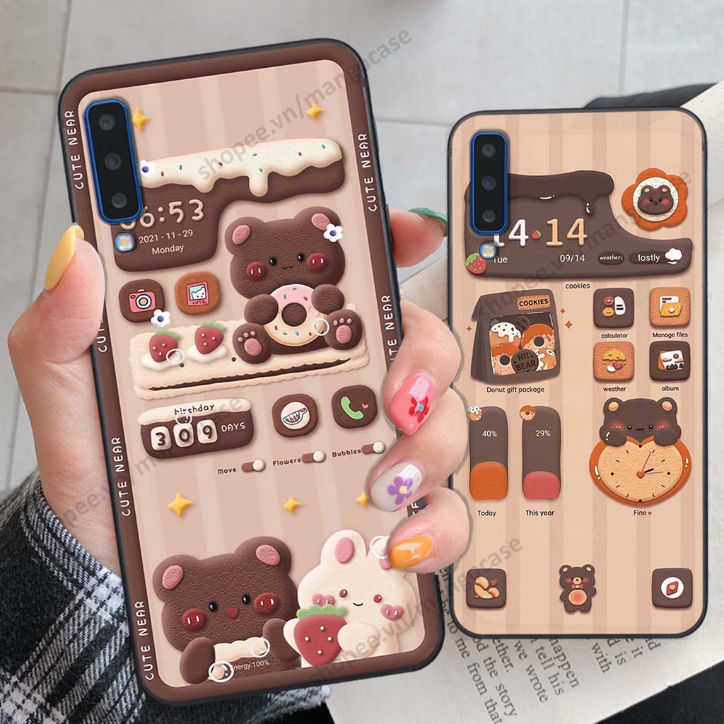 Ốp lưng Samsung A7 2018 / A9 2018 hình gấu, thỏ, đồng hồ cute dễ thương