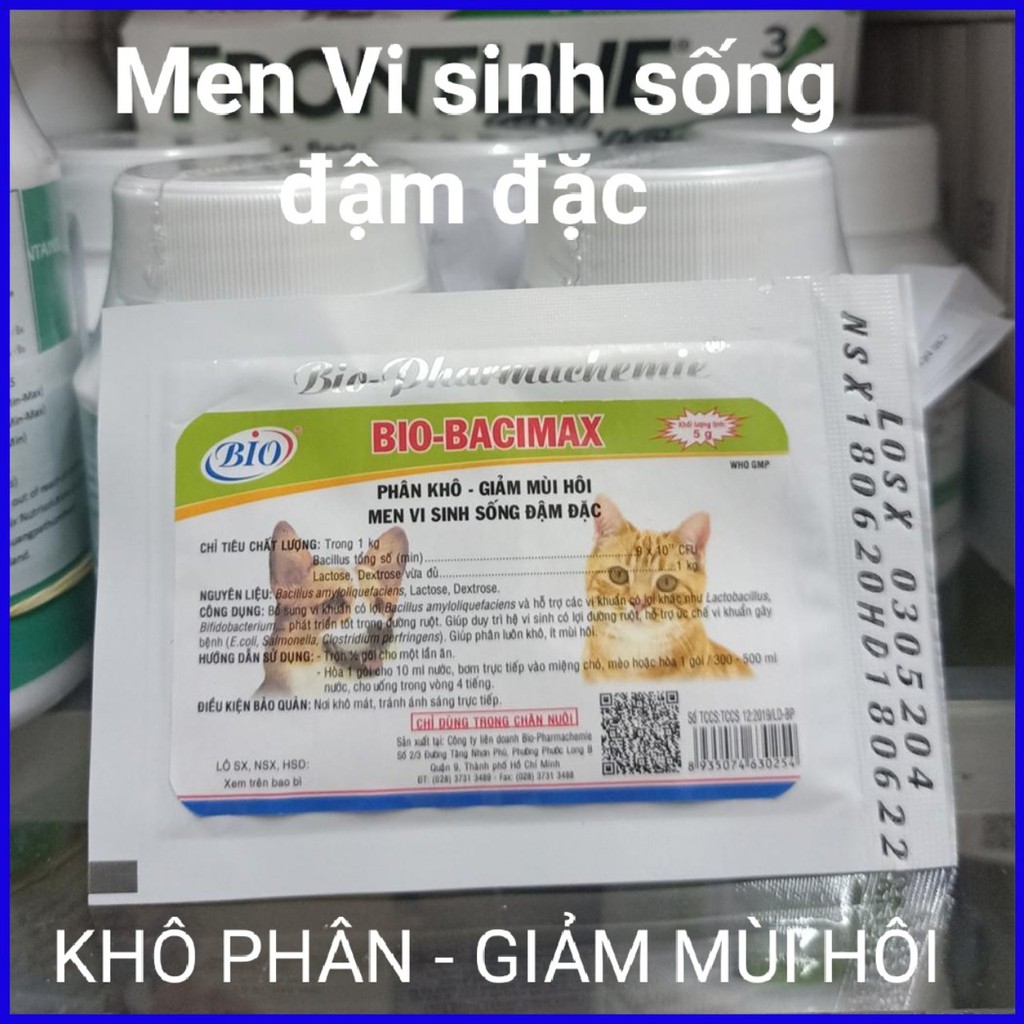 BIO BACIMAX GIẢM MÙI HÔI CỦA PHÂN, PHÂN RẮN DỄ DỌN CHO THÚ CƯNG CHÓ MÈO