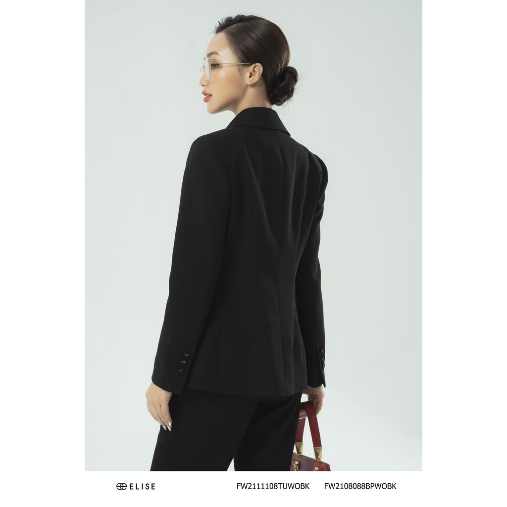 Áo vest đen túi ốp thiết kế Elise FW2111108TUWOBK