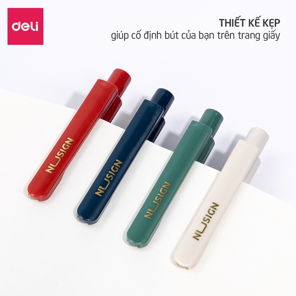 Bút gel mực đen ngòi 0.5mm Deli cao cấp - Công nghệ thiết kế từ Đức nét viết trơn tru - NS646