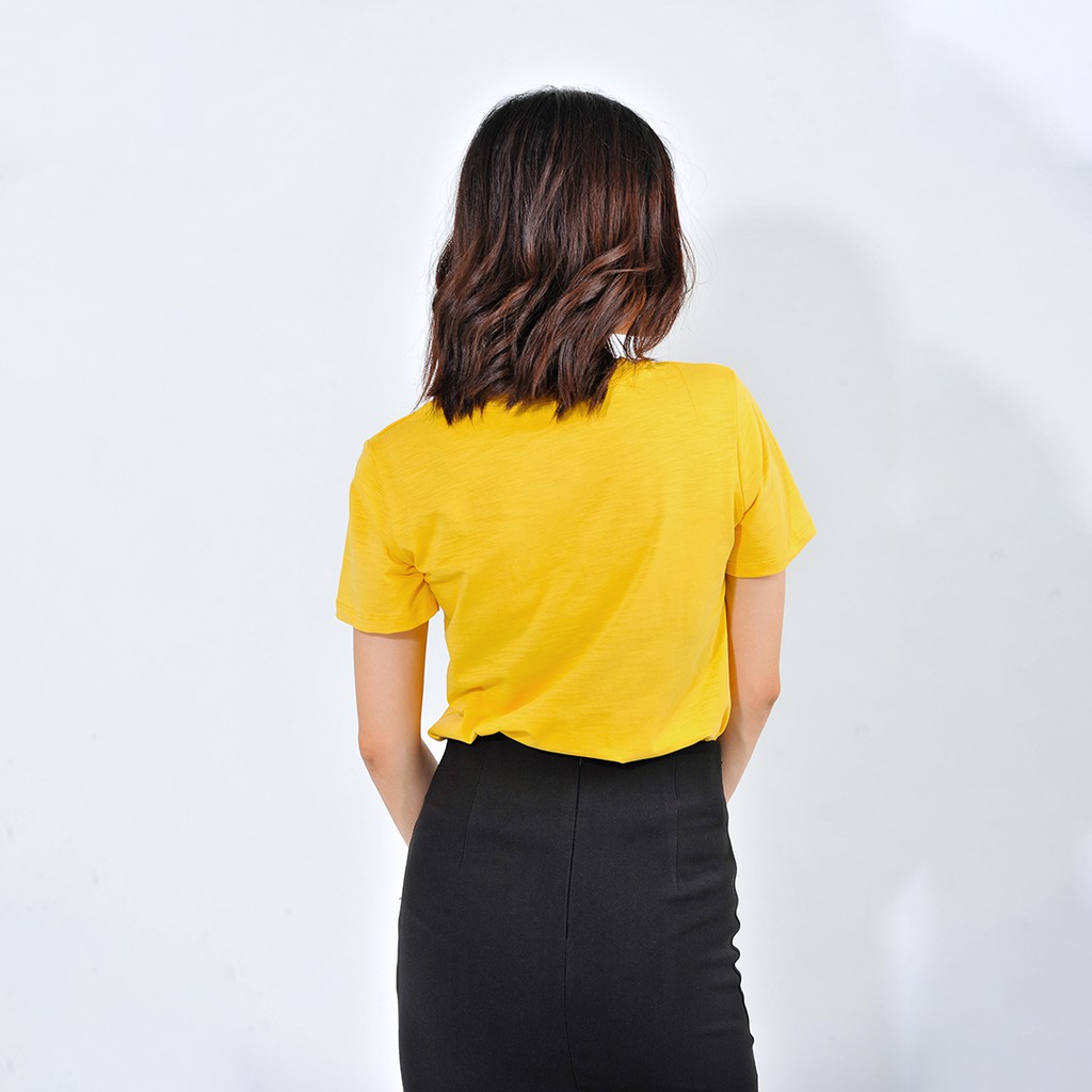 Áo thun nữ thời trang Eden tay ngắn in chữ embrace all - AT086