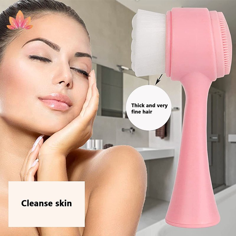 Cọ Rửa Mặt Silicone Hai Mặt Làm Sạch Lỗ Chân Lông Mát Xa Cơ Thể JP5