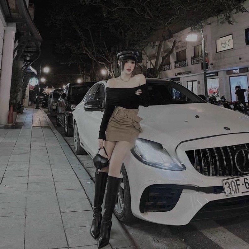 ÁO KIỂU THUN GÂN HỞ VAI TAY DÀI NỮ UN-QN-MC //Thiên Yết