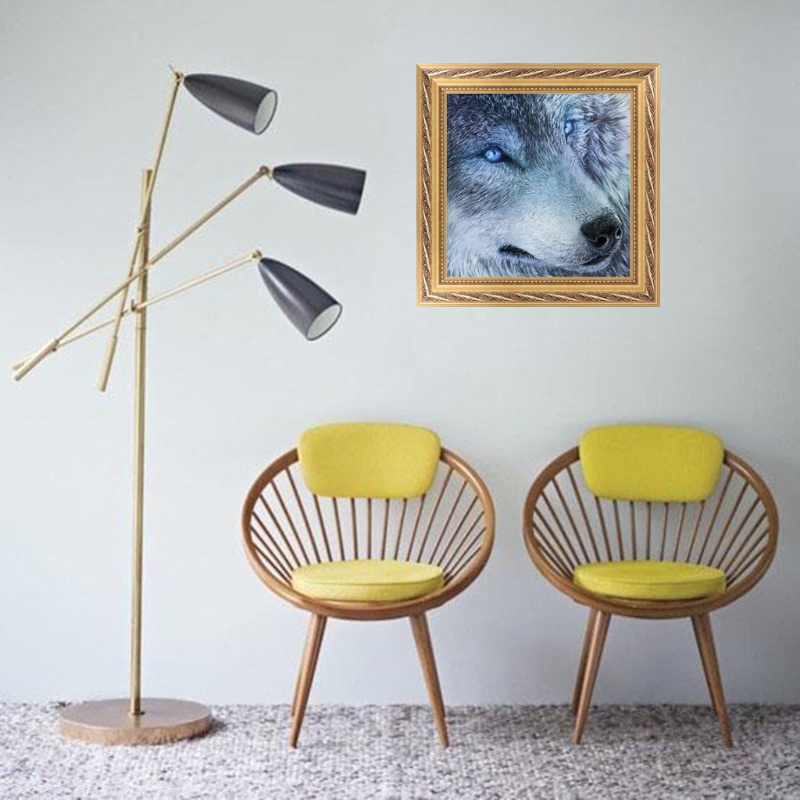 Bộ Tranh Đính Đá 5D Tự Làm Hình Chó Sói Blala Wolf 5D Trang Trí Nhà Cửa / Văn Phòng