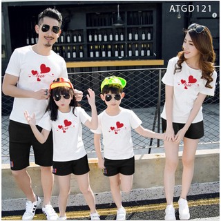 ÁO THUN GIA ĐÌNH IN HÌNH TRÁI TIM CHỮ LOVE- ATGD121