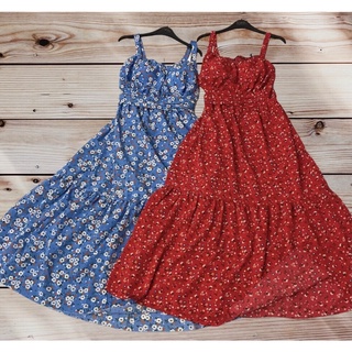 Đầm maxi lụa dây hoa nhí