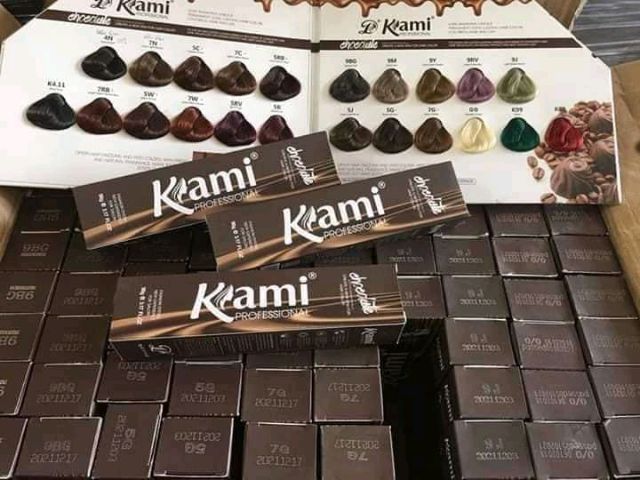 Thuốc nhuộm tóc Kami cân bằng, phủ bạc, hương socola(không kèm oxi)