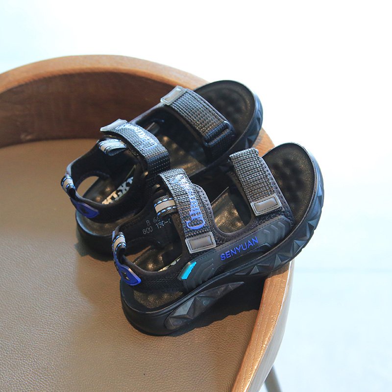 Sandal cao cấp bé trai - dép quai hậu cho có quai dán chắc chắn, đế siêu mềm bé đi êm chân Babybees 6609 ( có ảnh thật)