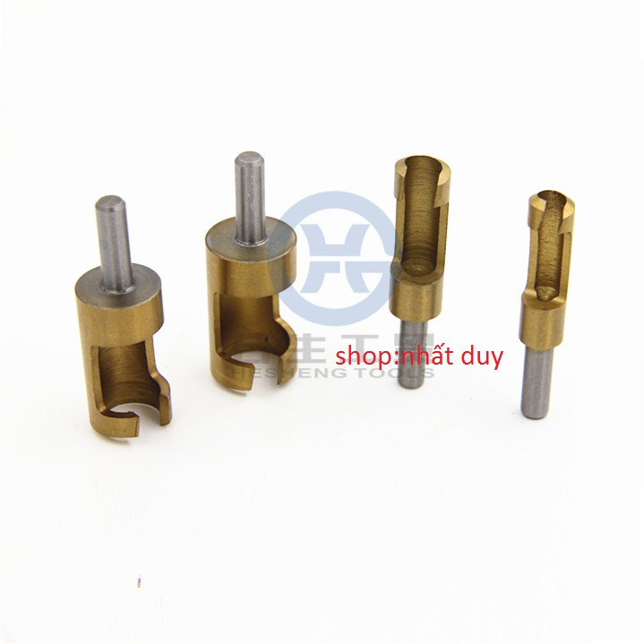 bộ 4 mũi khoan lấy nút gỗ_chốt gỗ_chân 6,3