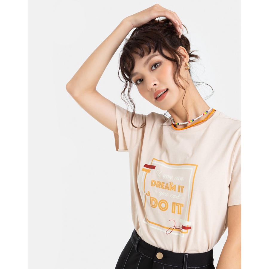 Áo Thun Nữ Thời Trang JUNO Form Vừa In Chữ JNATH010