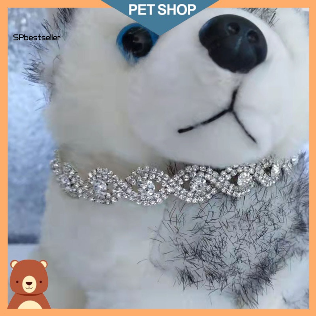 Vòng Cổ Đính Đá Nhân Tạo Thời Trang Dành Cho Thú Cưng
