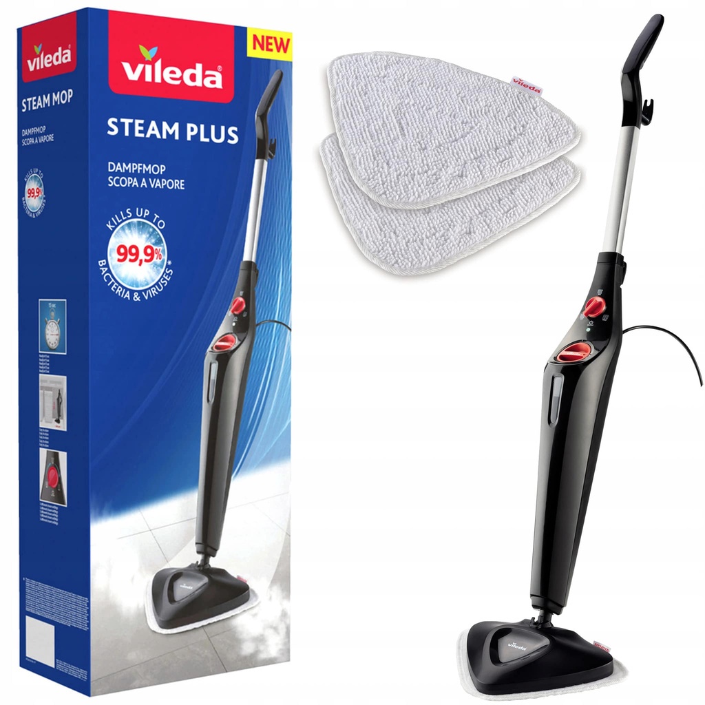 Cây Lau Nhà Hơi Nước Vileda tam giác, chữ nhật XXL plus, Công Suất 1550W, Nhập Đức, BH 12 Tháng