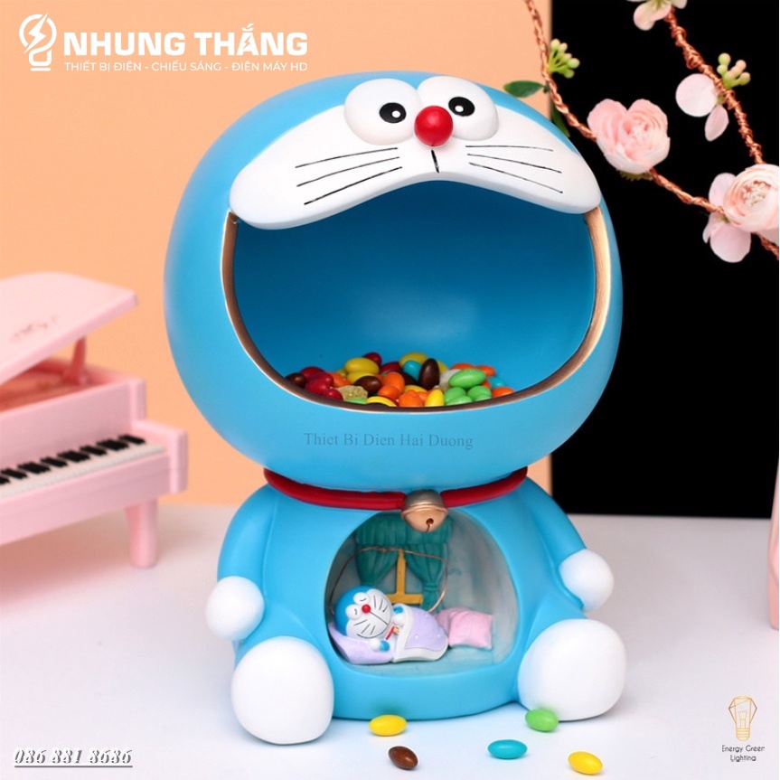 Đèn Ngủ Trang Trí Hình Doraemon Kiêm Đựng Chìa Khoá Bánh Kẹo Phụ Kiện 4 Mẫu Khác Nhau - Trang Trí Căn Phòng Vintage