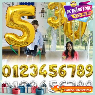 Bóng số tráng nhôm cao 40cm - phụ kiện trang trí