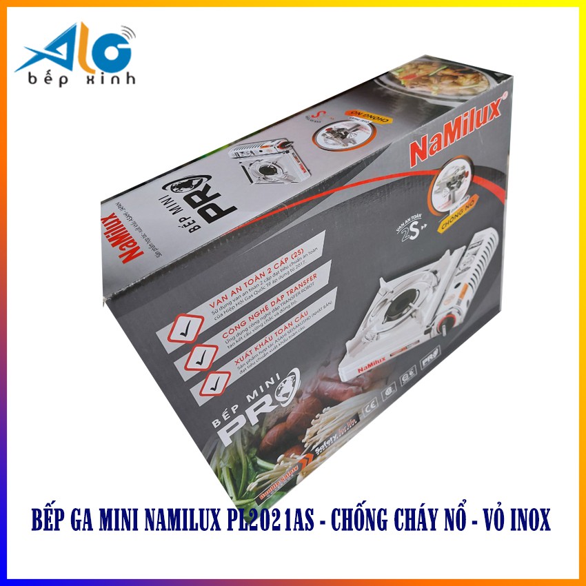 Bếp ga mini Namilux 2S 2021AS / PL2021AS  -  Chống cháy nổ - Toàn thân bằng inox - BH 6 tháng -   Alo Bếp Xinh