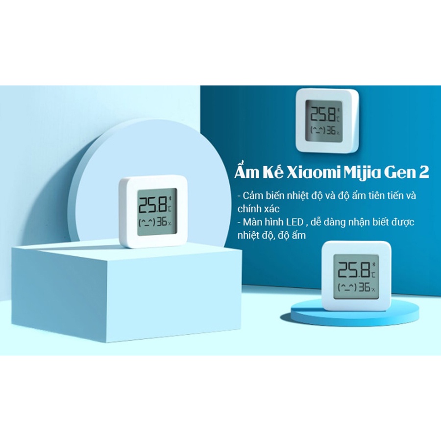 Nhiệt Ẩm Kế Điện Tử Xiaomi, Máy Đo Nhiệt Độ Độ Ẩm Điện Tử Gia Đình Xiaomi Mijia-Bảo Hành 12 Tháng