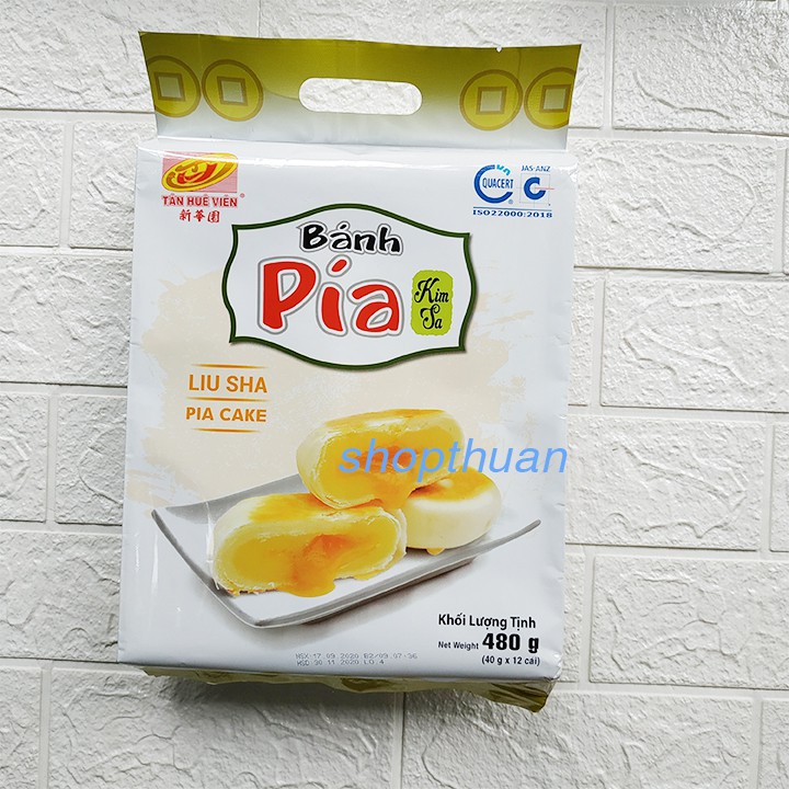 Bánh pía kim sa đậu Tân Huê Viên 480g ( 12 Cái ) - Bánh pía mini tan chảy