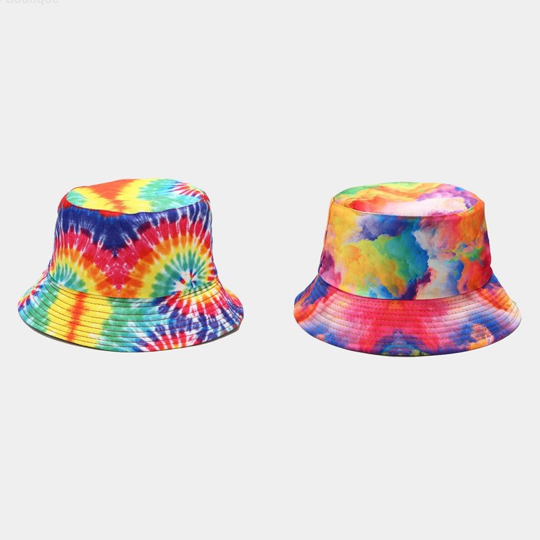 Nón Tai Bèo Cotton Hai Mặt Màu Nhuộm Cầu Vồng Phong Cách Hip Hop Unisex
