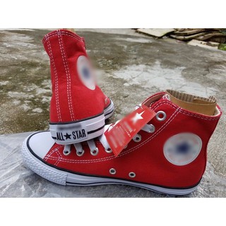 Giày canvas cổ cao màu đỏ nữ