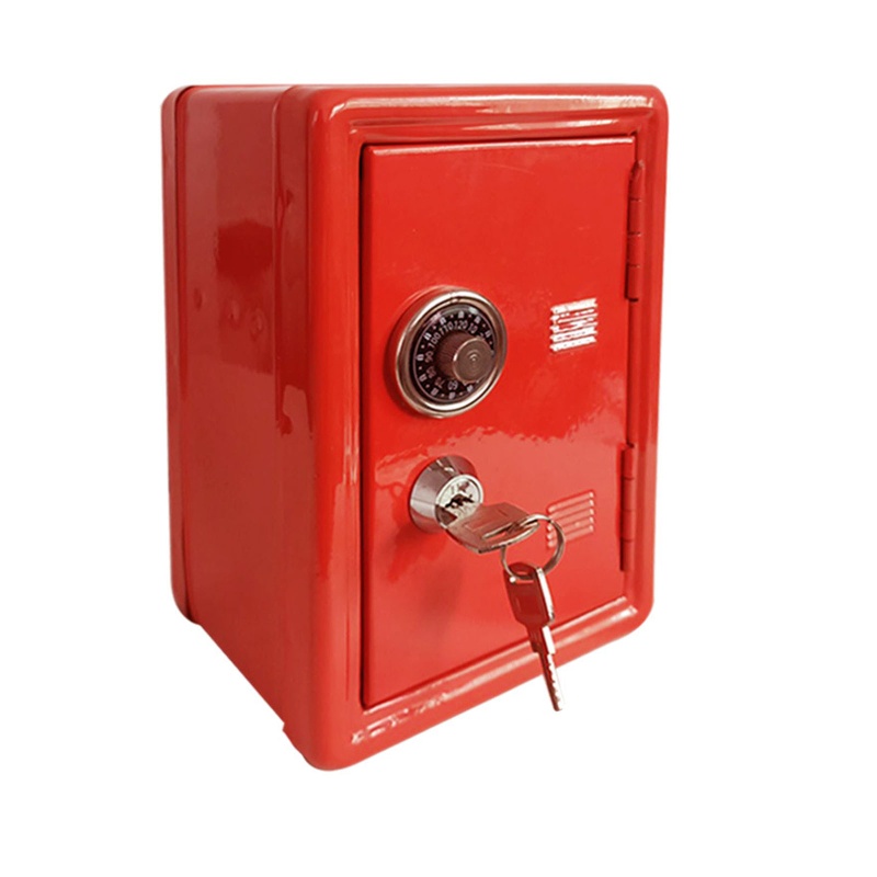 Hộp Đựng Tiền Tiết Kiệm Bằng Kim Loại Siêu Nhỏ Kèm Chìa Khóa Độc Đáo Trang Trí Bàn Làm