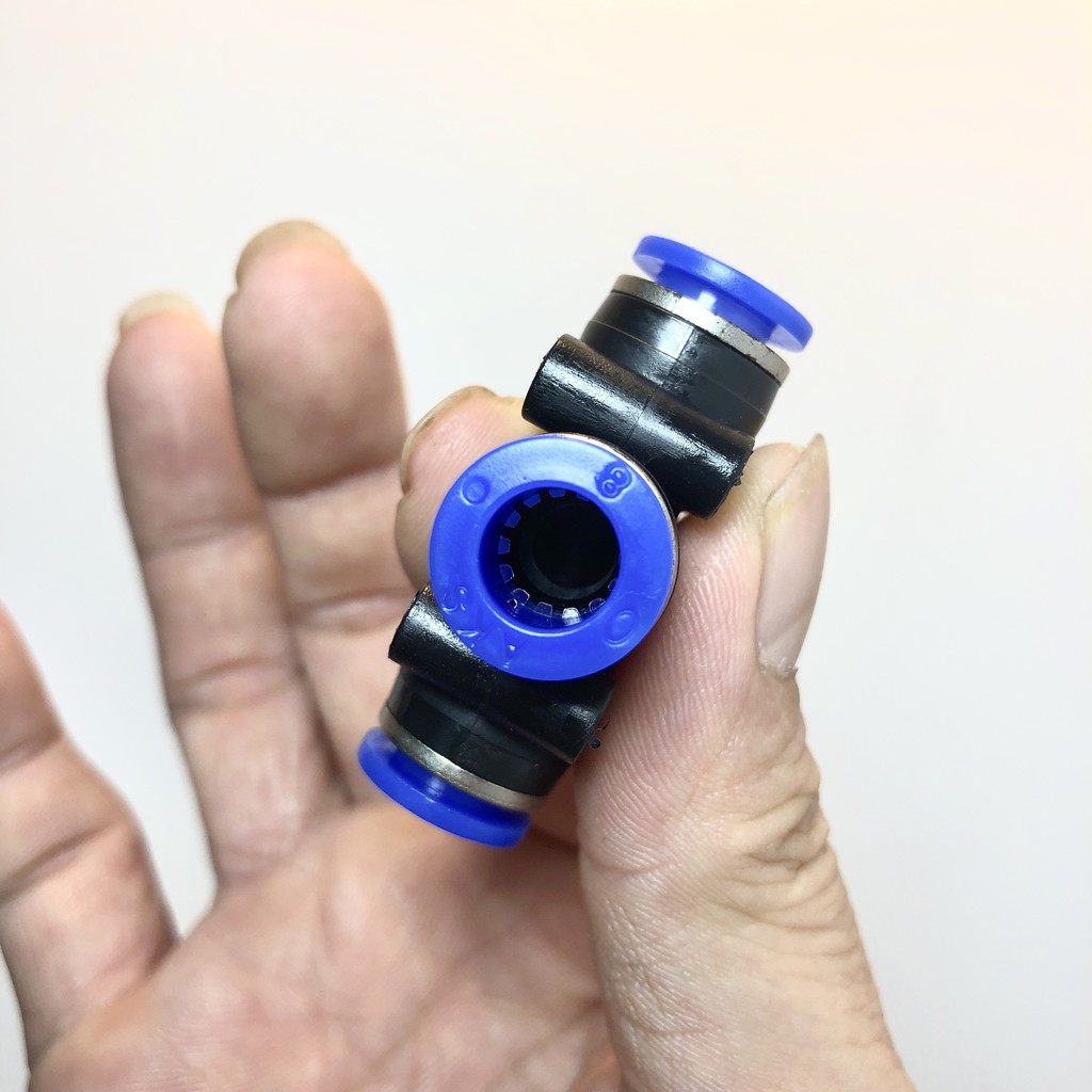 Đầu nối chữ T nhựa nối ống 8/10/12MM dùng cho hệ thống phun sương, chia ống khí