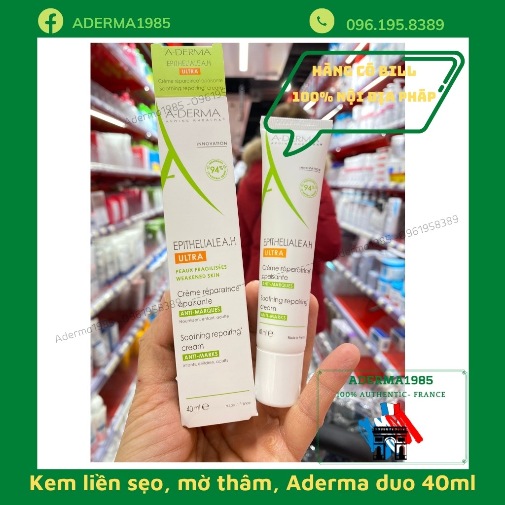 (Mẫu 2021) Kem liền sẹo mờ thâm aderma ultra duo 100ml, Kem A-Derma duo epitheliale ah giúp phục hồi da bị tổn thương.