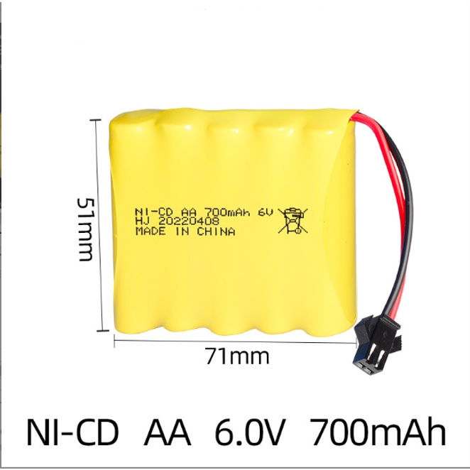 Pin Ni-Cd 6v 700mah Loại AA Dùng Thiết Bị Điện Tử- Xe điều khiển từ xa Hàng Mới 100%