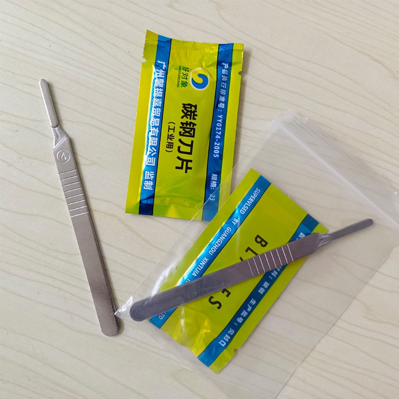 Rẻ🎉Combo cán dao mổ số 4 và lưỡi dao số 23, trạm khắc làm bằng inox dùng để mổ, cắt gọt, trạm chổ và sửa chữa