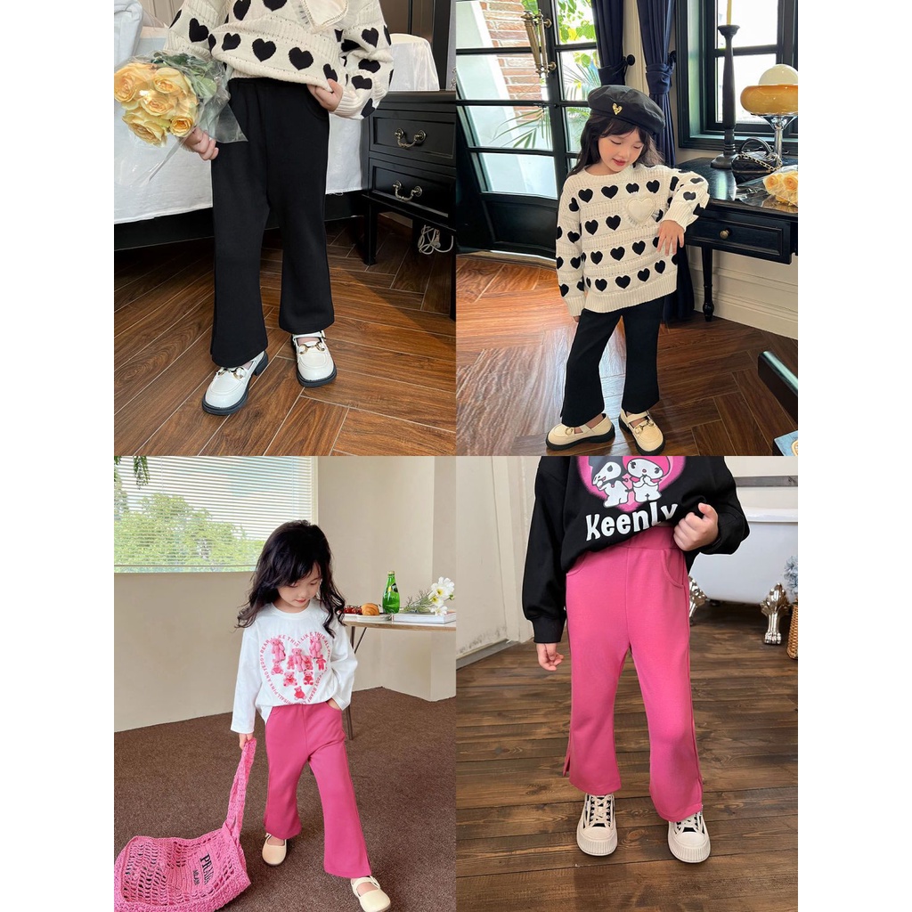 [Babycat] Hàng Có Sẵn Quần Ống Loe Thời Trang Xuân Thu Phong Cách Nhật Bản Hàn Quốc Mới Cho Bé Gái
