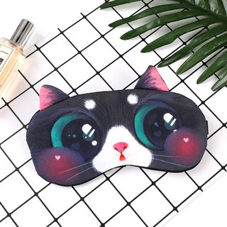 Miếng bịt mắt ngủ 3D có túi gel hoạ tiết hình chú mèo đáng yêu MBM44