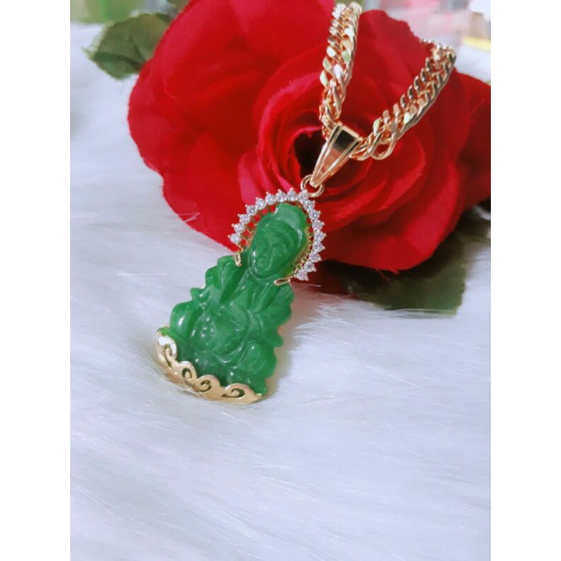 Mặt quan âm đá bọc hợp kim xi mạ-M57
