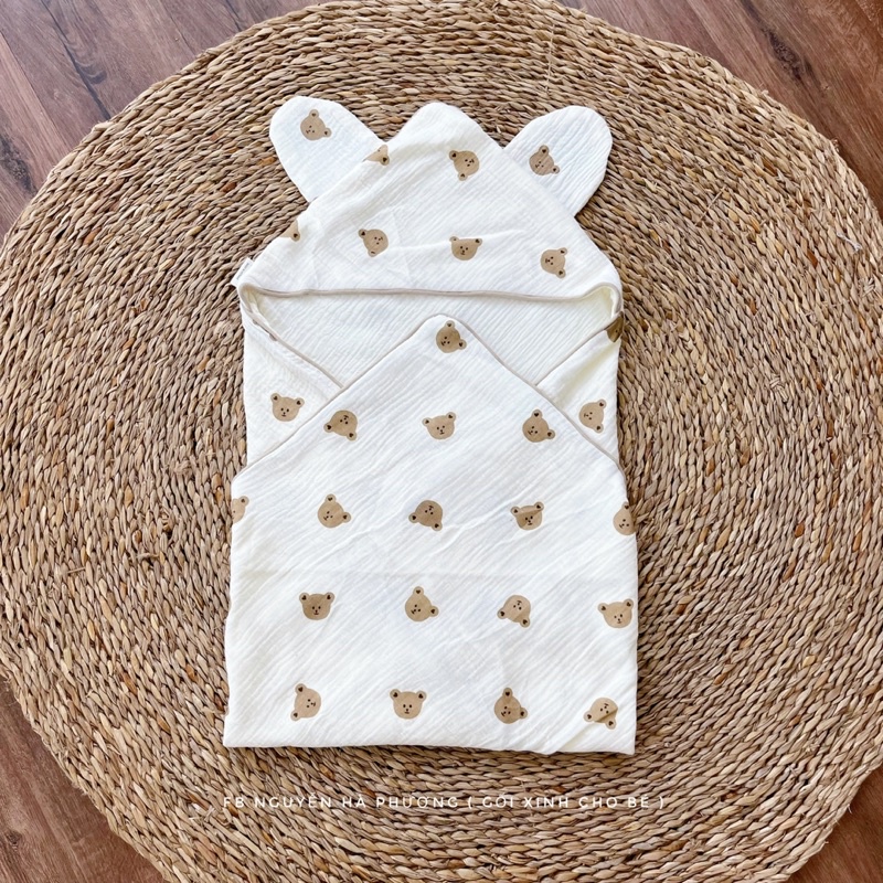 Khăn ủ choàng xô muslin 4 lớp cho bé
