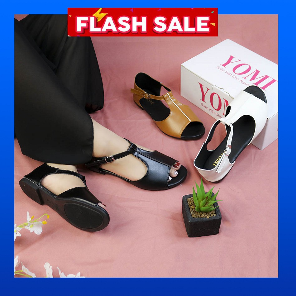⚡MẪU MỚI⚡Giày Sandal nữ đế bệt bít gót đi học đi làm cá tính đẹp rẻ MOON SHOP