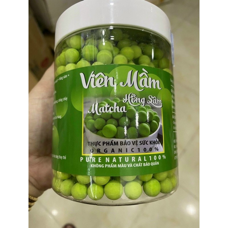 Hủ 500gr VIÊN mầm đậu nành hồng sâm matcha tăng vòng 1, đẹp da, tăng sinh lý nữ