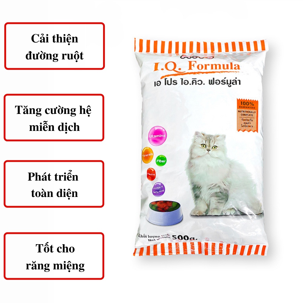 Thức ăn hạt cho mèo Apro IQ Formula 500g đầy đủ dinh dưỡng phân phối chính hãng DACOTE