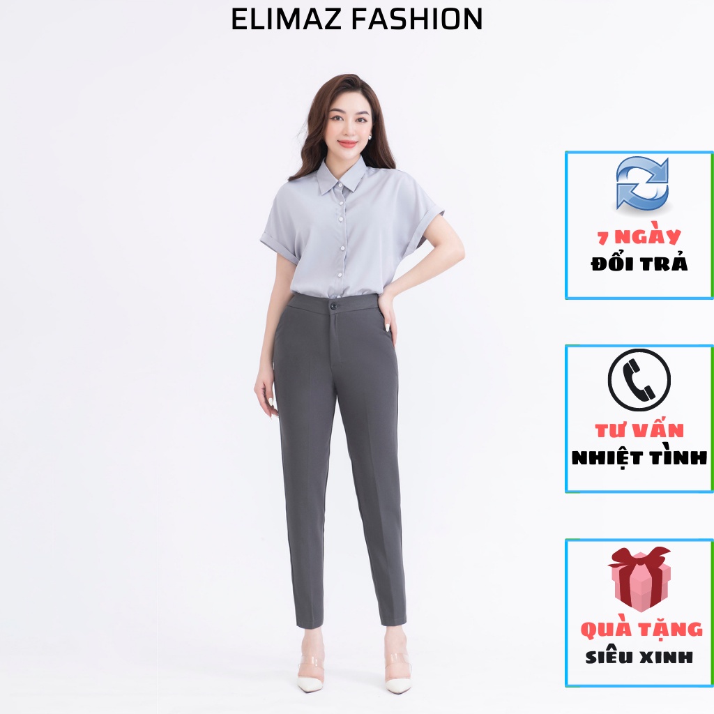 Quần Âu Nữ Dáng Cơ Bản Mẫu Quần Tây Có Đai, Chất Liệu Mango Cao Cấp Mã ELIMAZ_Q2008 - HÀNG MỚI VỀ