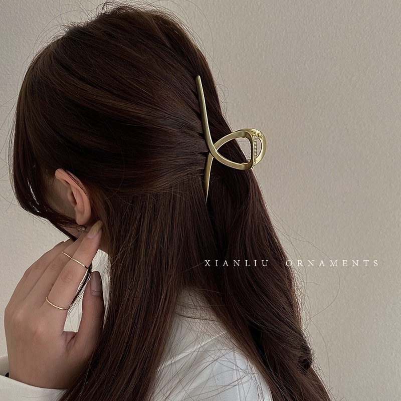 Kẹp Tóc Càng Cua Hàn Quốc Màu Vàng Phụ Kiện Thời Trang Cho Nữ AB088